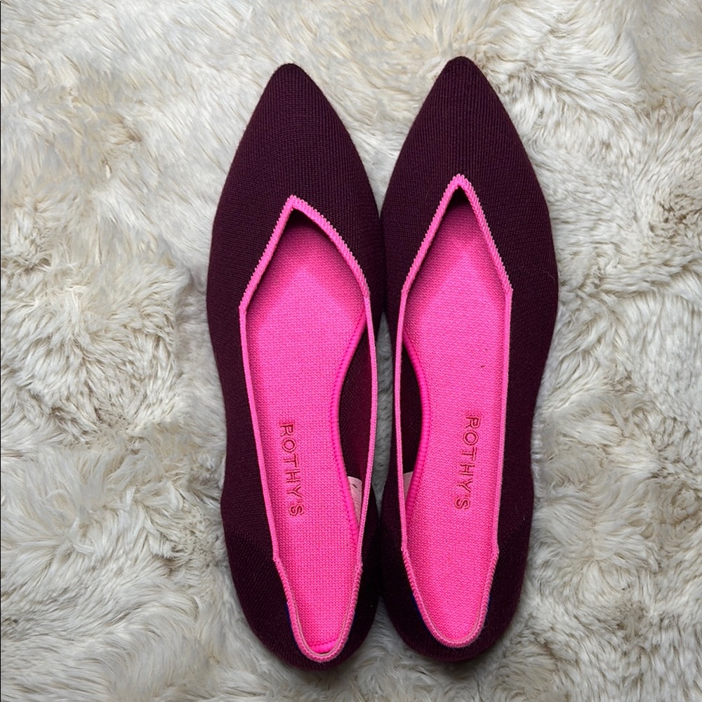 Rothy's Women's Burgundy and Pink Flats